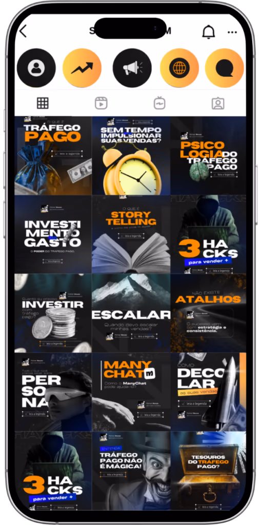 Mockup celular com perfil